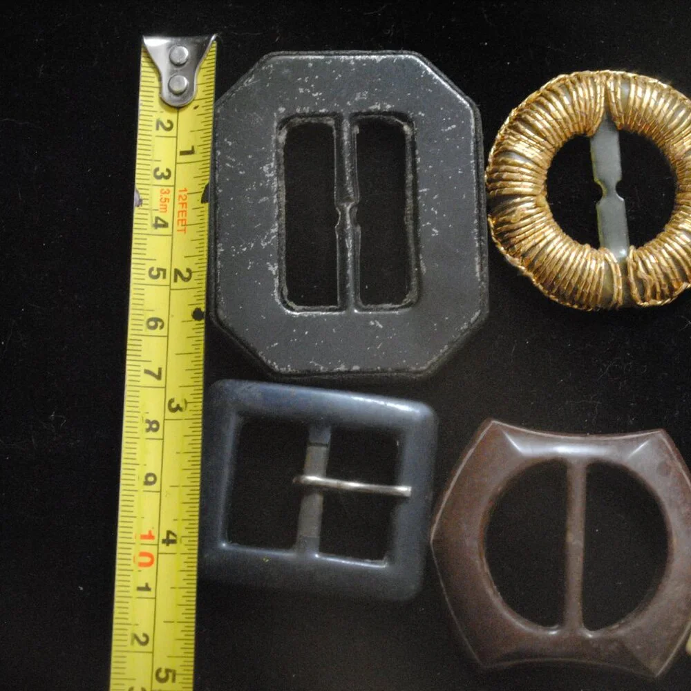 Lot of 9 Vintage / Antique Belt Buckles Art Deco Edwardian Mid-century Women's